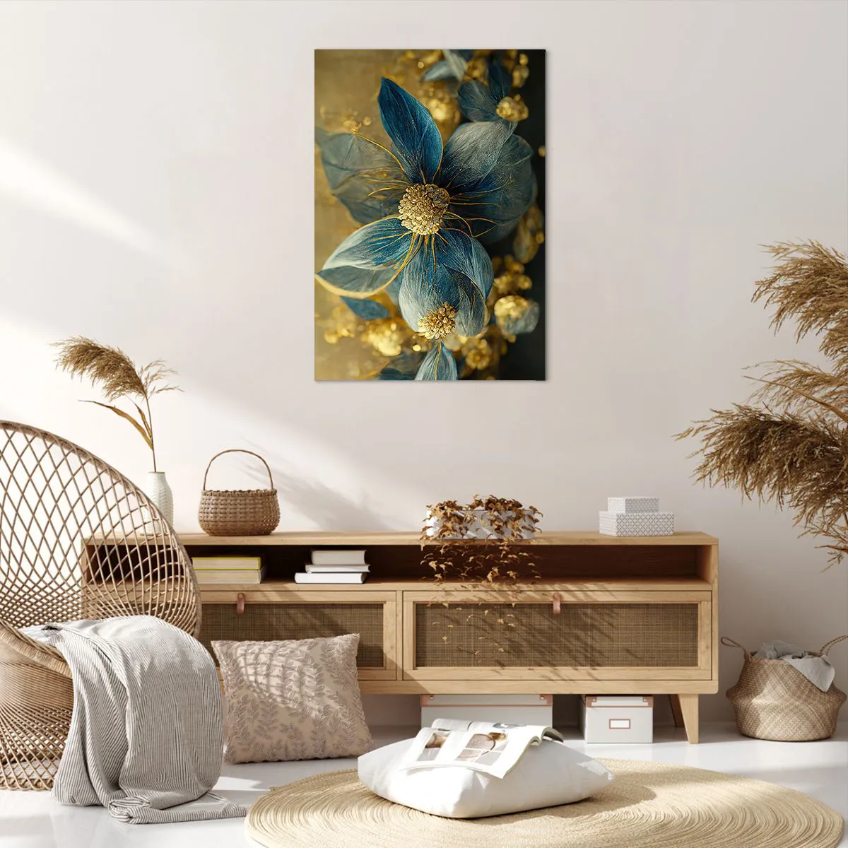 Quadro em tela - Florescer com ouro - 70x100 cm