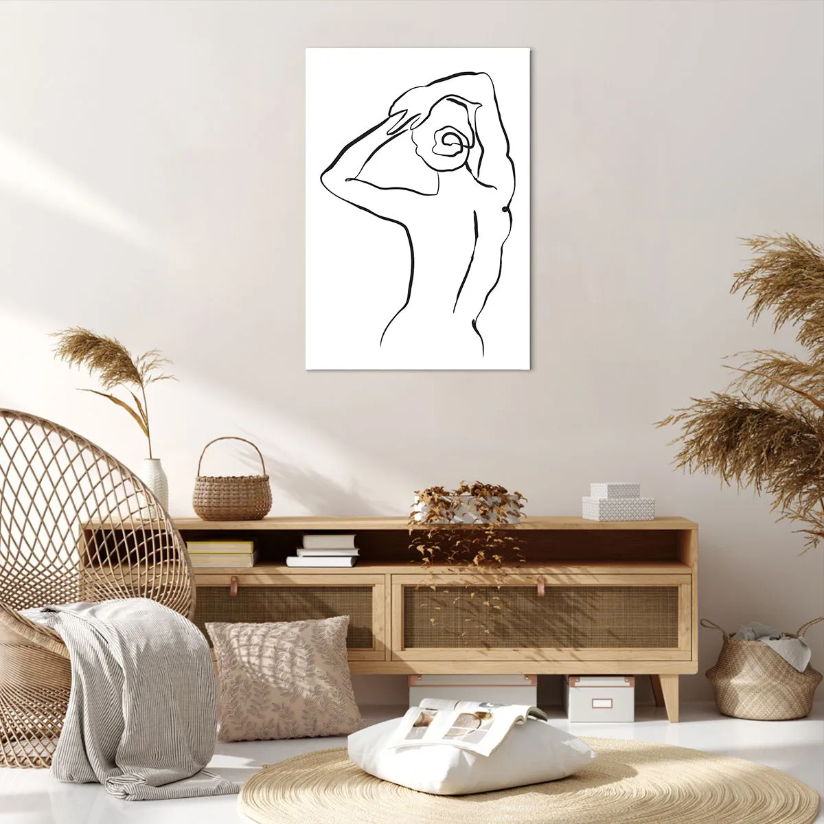 Lærredstryk - Billede på lærred - Handling om morgenen - 70x100 cm