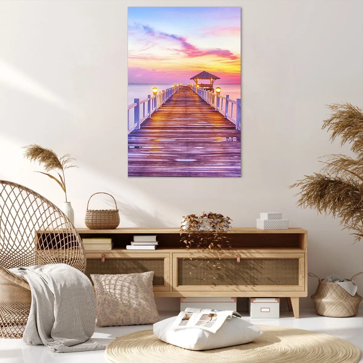 Canvas picture - Lilac and Gold Silence of an Evening - 80x120 cm