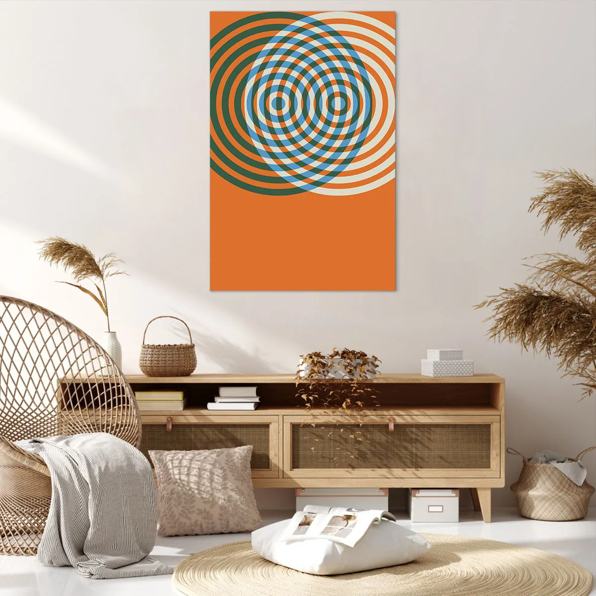 Quadro em tela - Variação circular abstrata - 80x120 cm