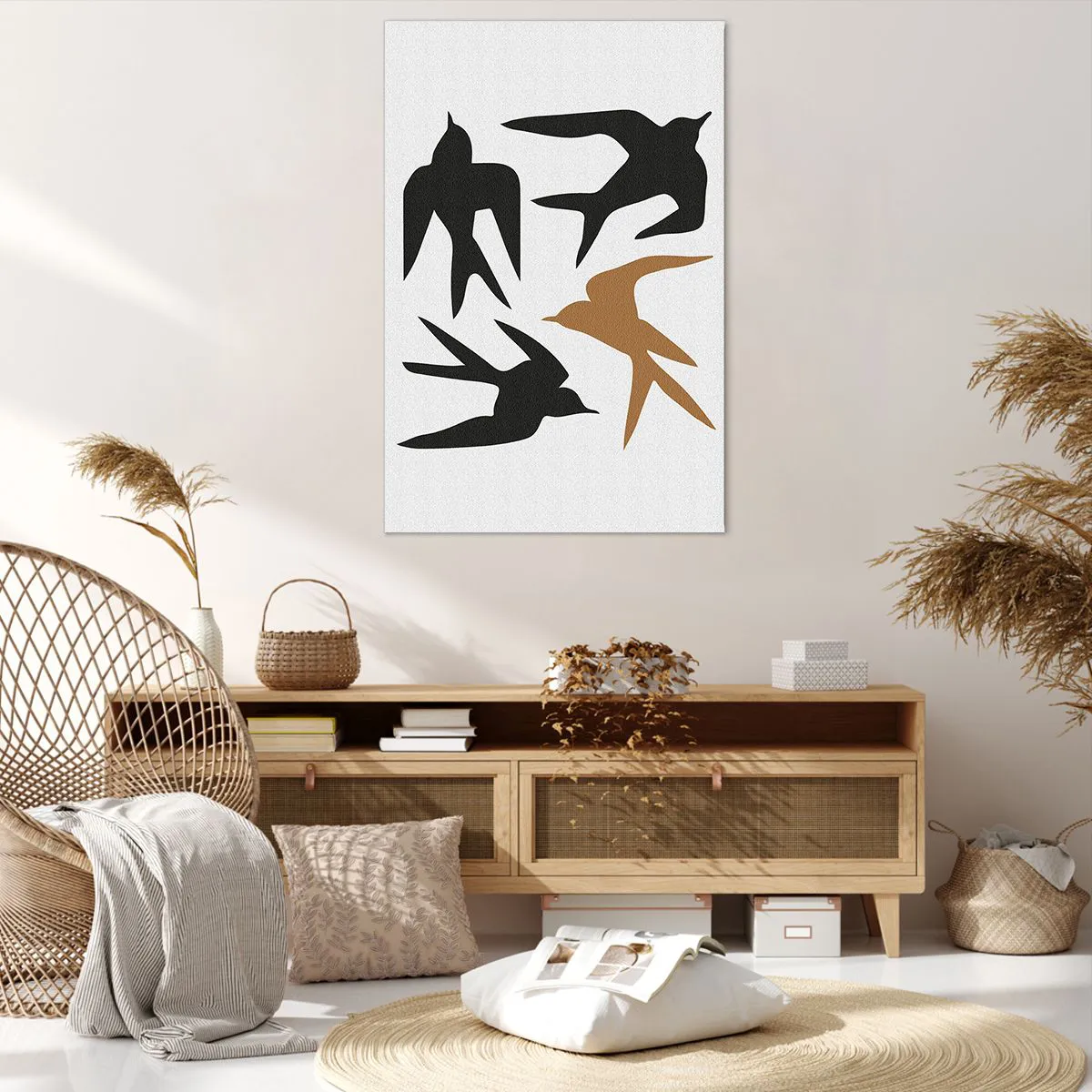 Canvastavla - Bild på duk - Svalornas lek - 80x120 cm