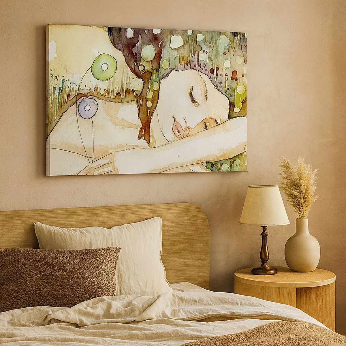 Schilderen op canvas - Een smaragd-violette droom - 100x70 cm