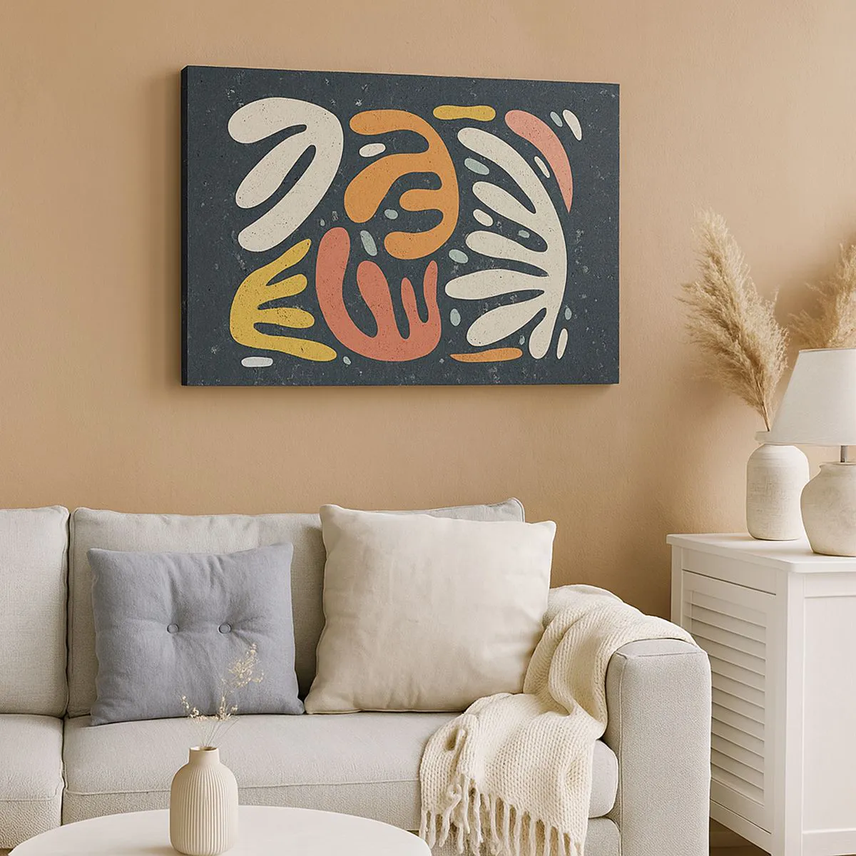 Schilderen op canvas - Compositie – ik sta op het punt je te pakken te krijgen - 120x80 cm