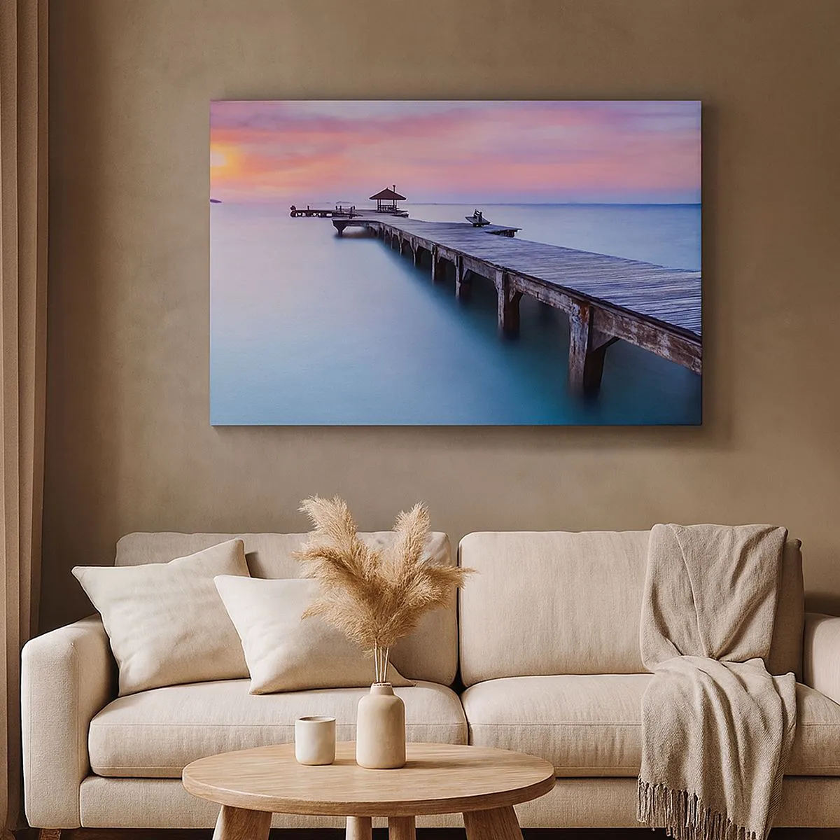 Canvastavla - Bild på duk - Lugnets hav ända fram till horisonten - 100x70 cm