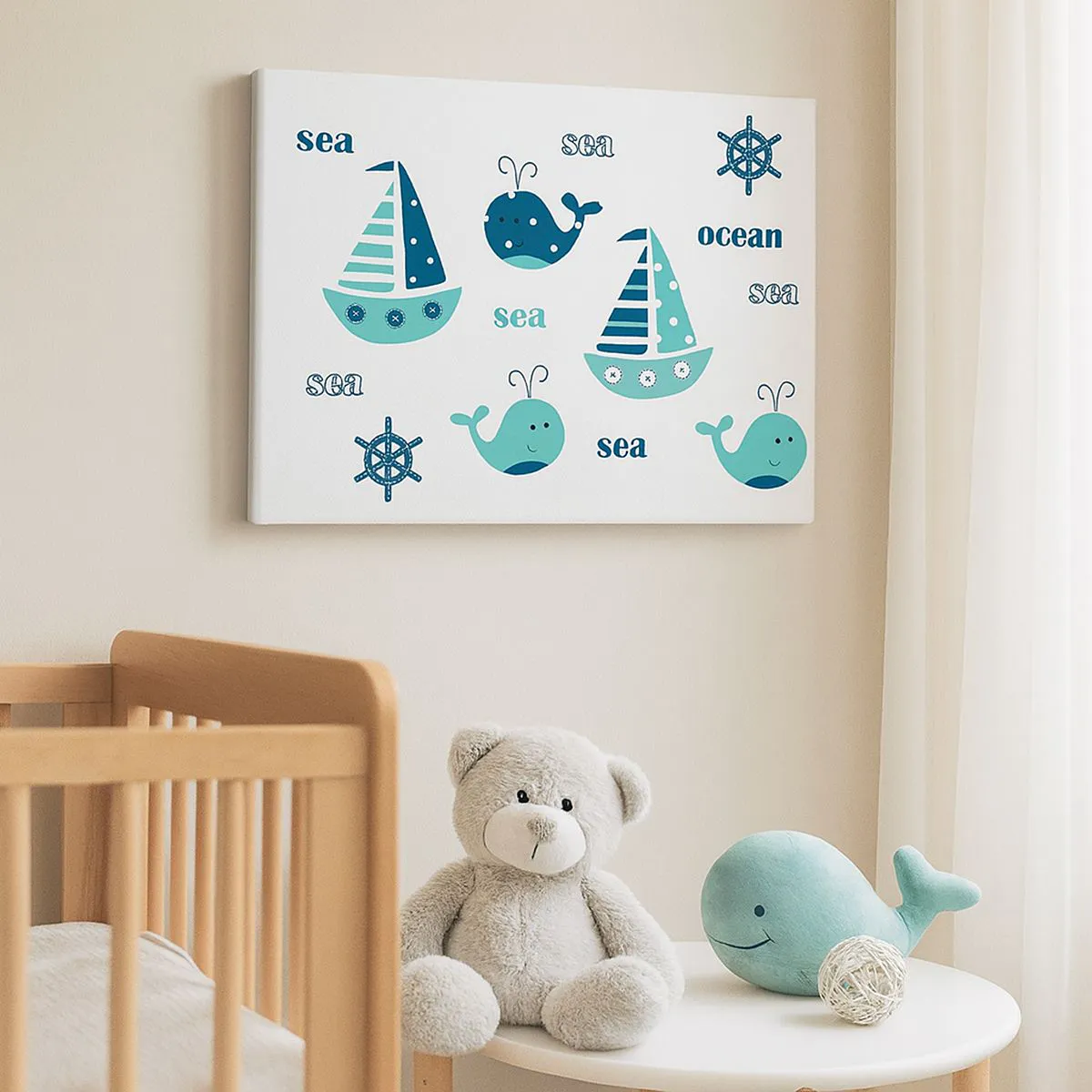 Canvastavla - Bild på duk - Genom sjöar och hav - 120x80 cm