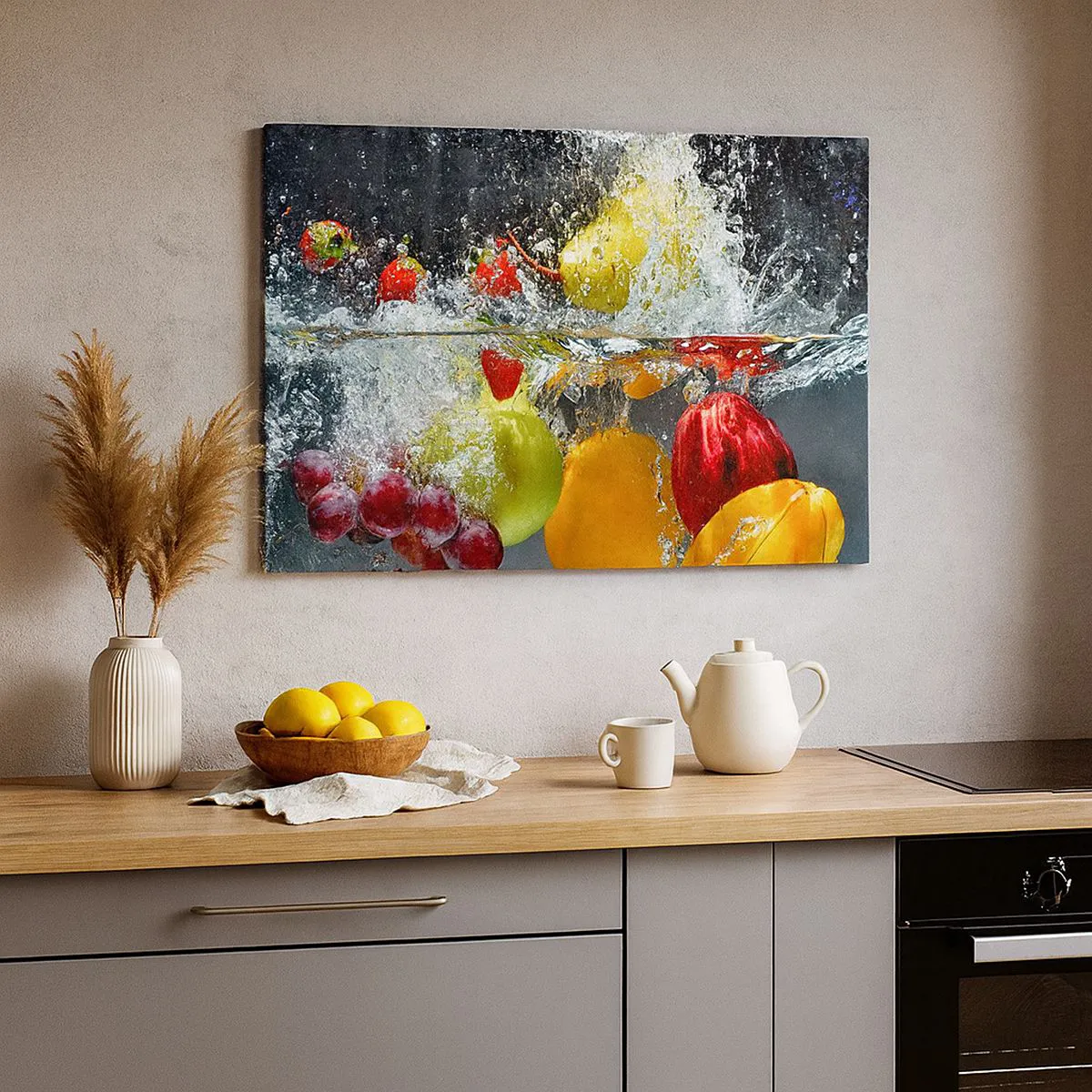 Lærredstryk - Billede på lærred - Frugtagtig forfriskning - 100x70 cm