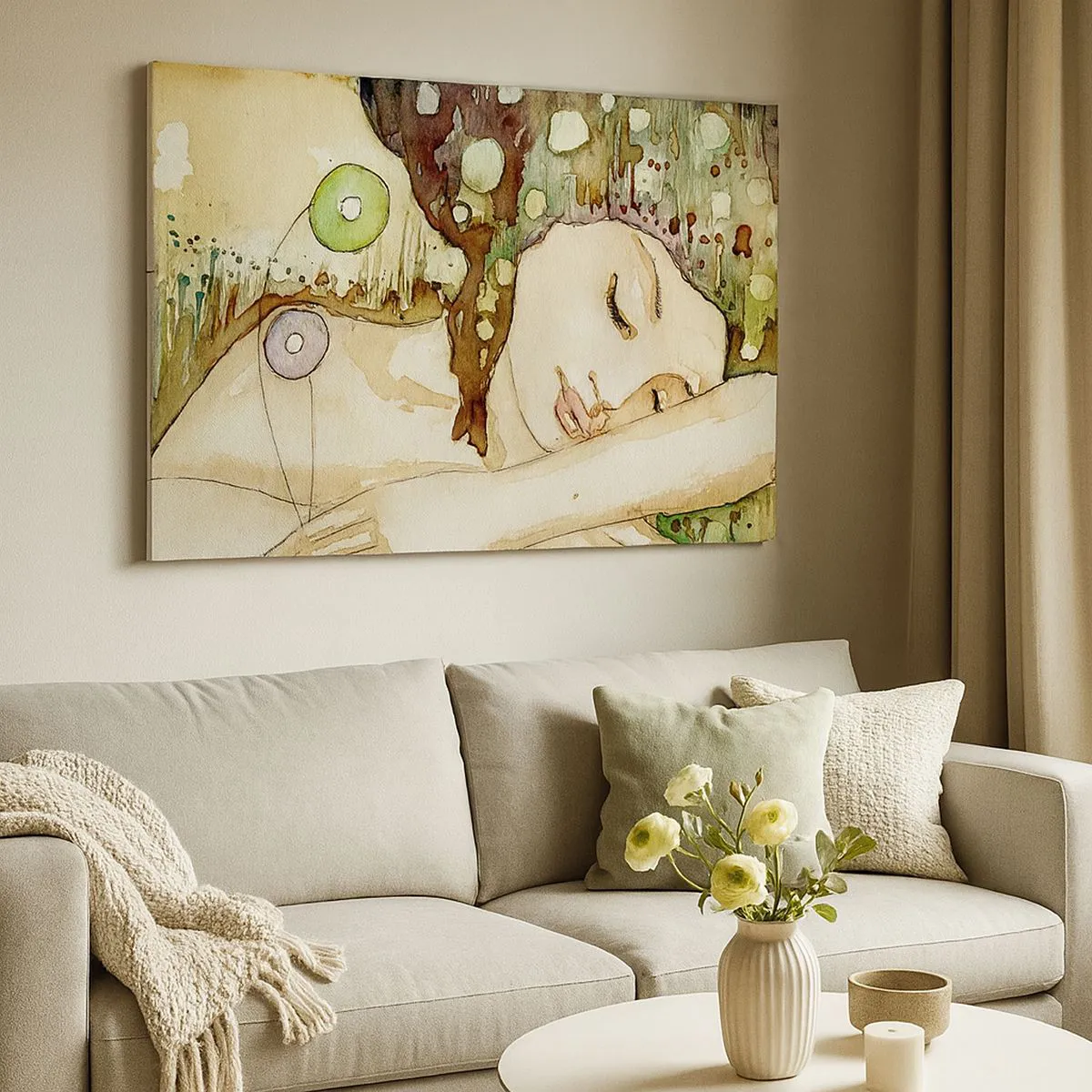 Schilderen op canvas - Een smaragd-violette droom - 100x70 cm