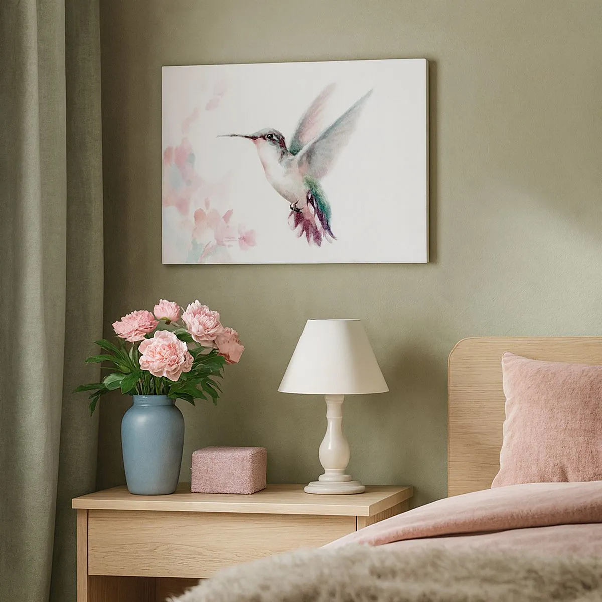 Lærredstryk - Billede på lærred - Stoppet i flagren - 100x70 cm