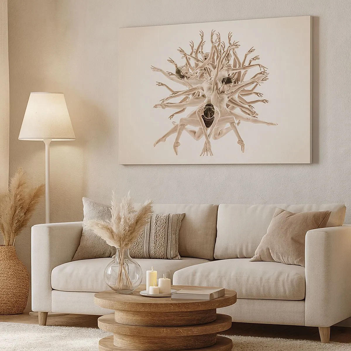 Obraz na plátne - Abstraktná kompozícia tanečníkov v pohybe - 70x50cm - Rozkvet v tanci - Moderná nástenná dekorácia do obývacej izby a spálne ARTTOR