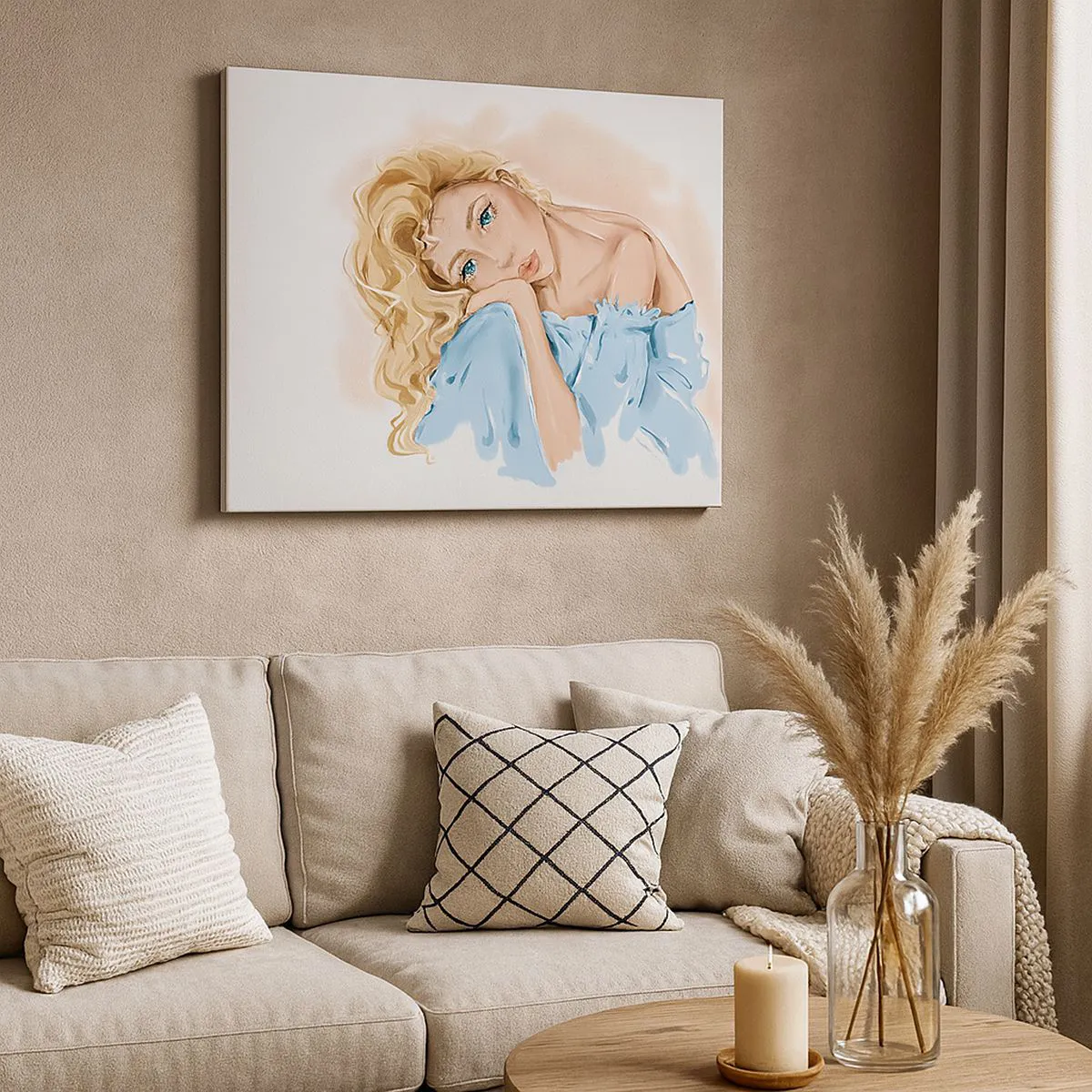 Tablou pe pânză - Scufundată în vis albastru - 100x70 cm