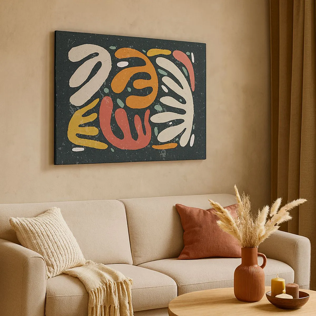 Schilderen op canvas - Compositie – ik sta op het punt je te pakken te krijgen - 120x80 cm