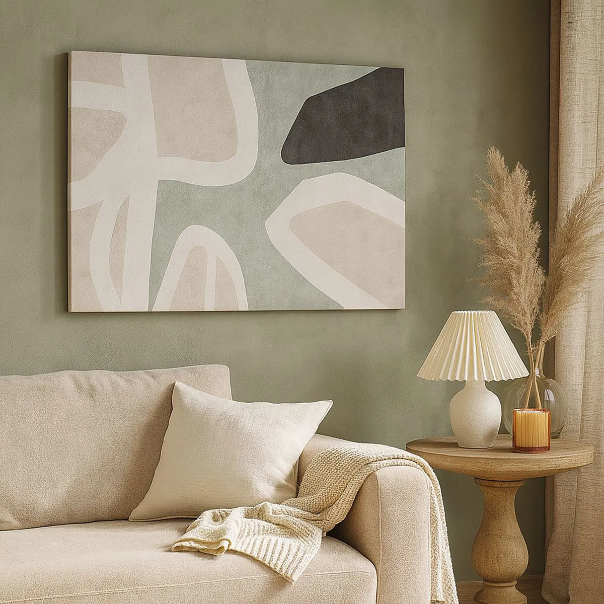 Tablou pe pânză - Compoziție cu motiv negru - 120x80 cm