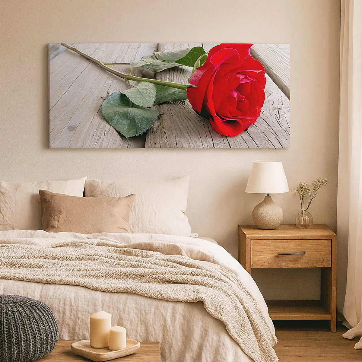 Schilderen op canvas - Een studie in scharlaken - 100x40 cm