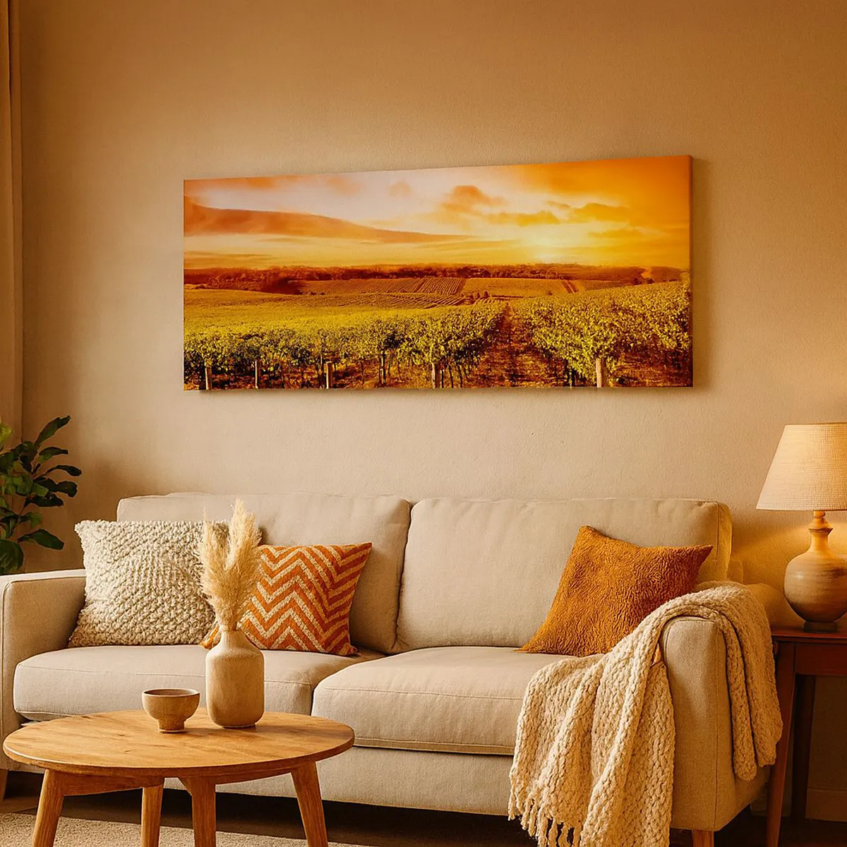 Quadro em tela - Delicadamente frutado com um toque de sol - 160x50 cm