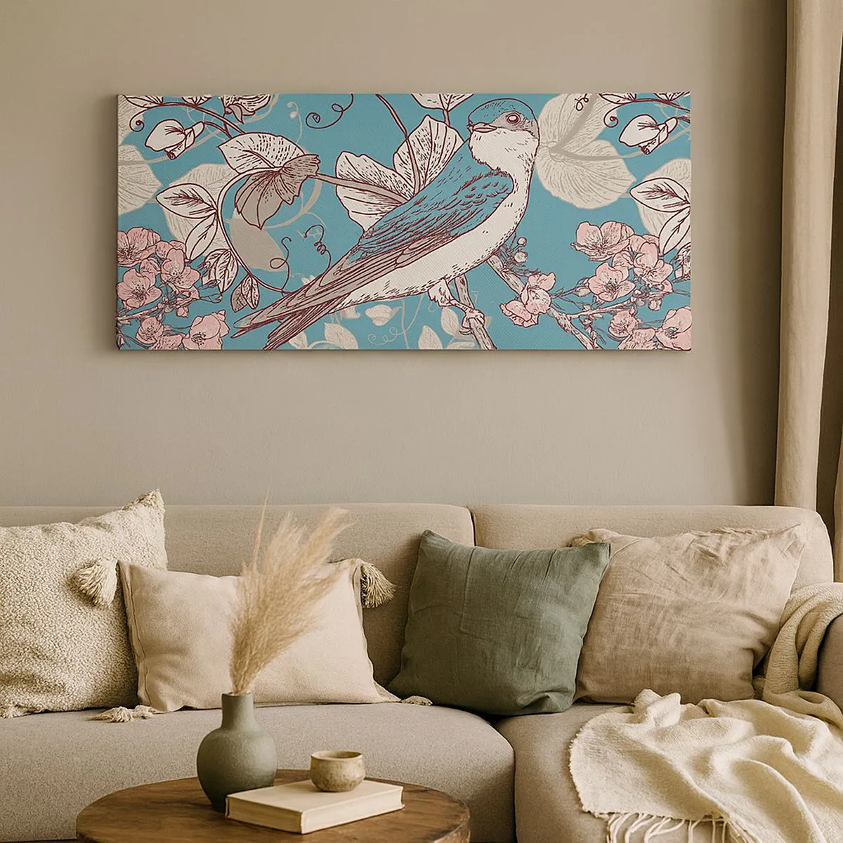 Canvas picture - In the Whitewood Chirps and Silvery - 160x50 cm