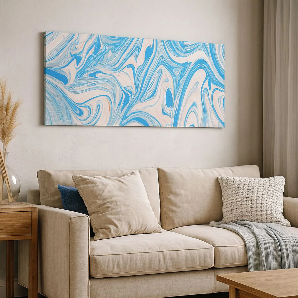 Canvas picture - Floodplain in Turquoise - 90x30 cm