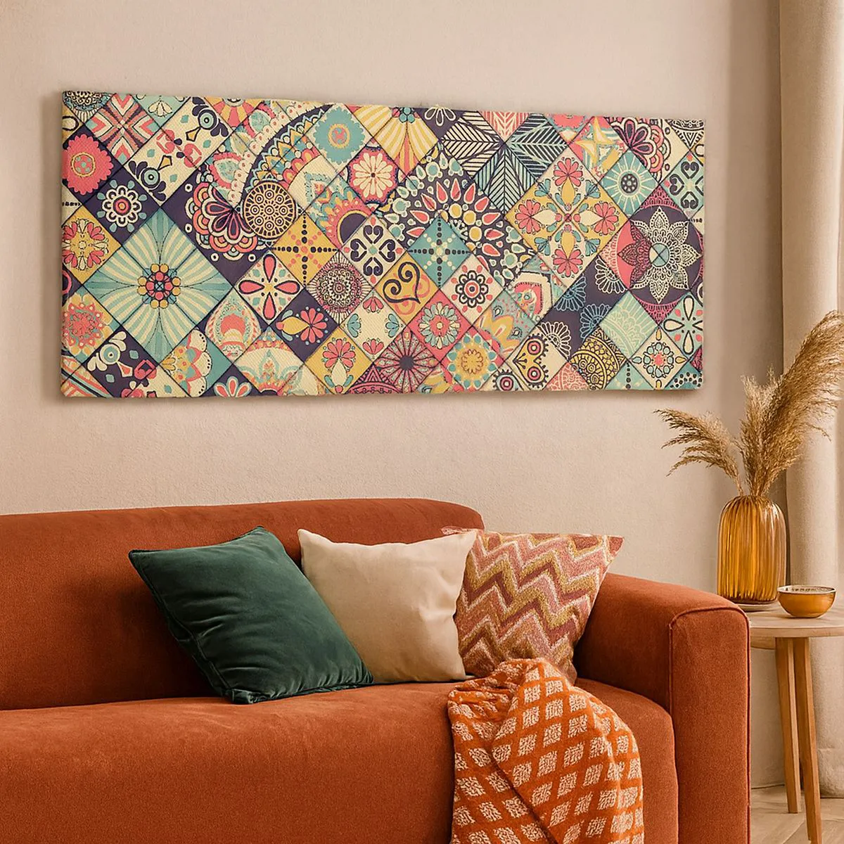 Quadro em tela - Vibrações marroquinas - 140x50 cm