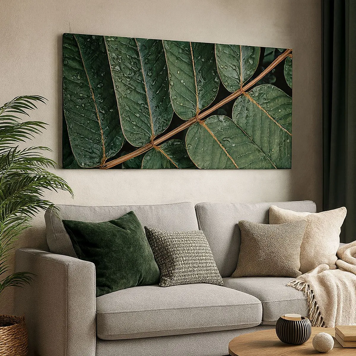 Cuadro sobre lienzo - Impresión de Imagen - En un ritmo verde - 100x40 cm