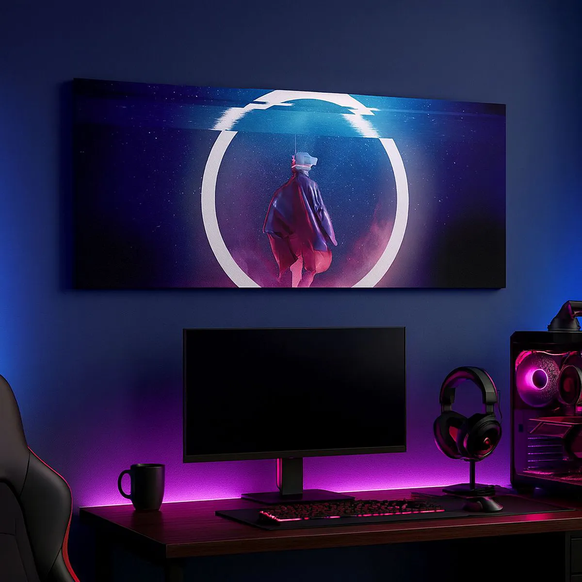 Lærredstryk - Billede på lærred - Mellem verdener - 160x50 cm