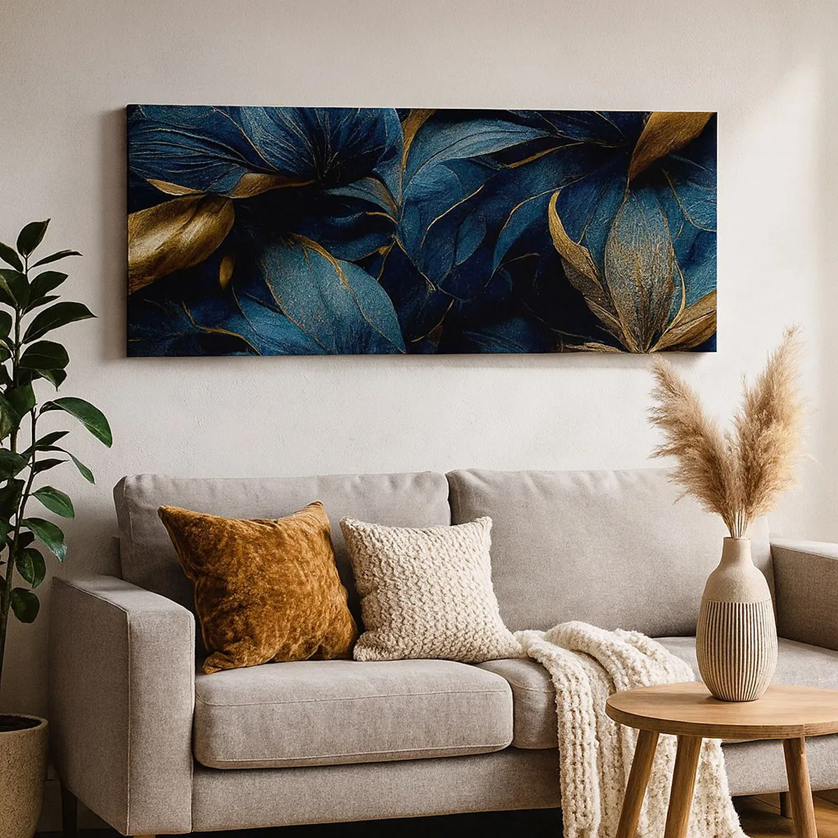 Impression sur toile - Image sur toile - Des dessous dorés - 100x40 cm