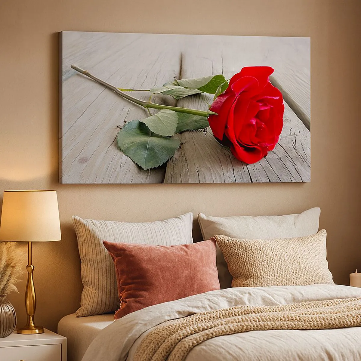 Schilderen op canvas - Een studie in scharlaken - 100x40 cm