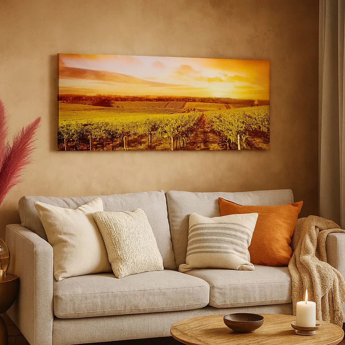 Quadro em tela - Delicadamente frutado com um toque de sol - 160x50 cm