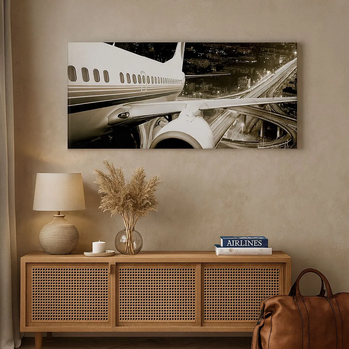 Quadro em tela - Voar para a noite - 100x40 cm