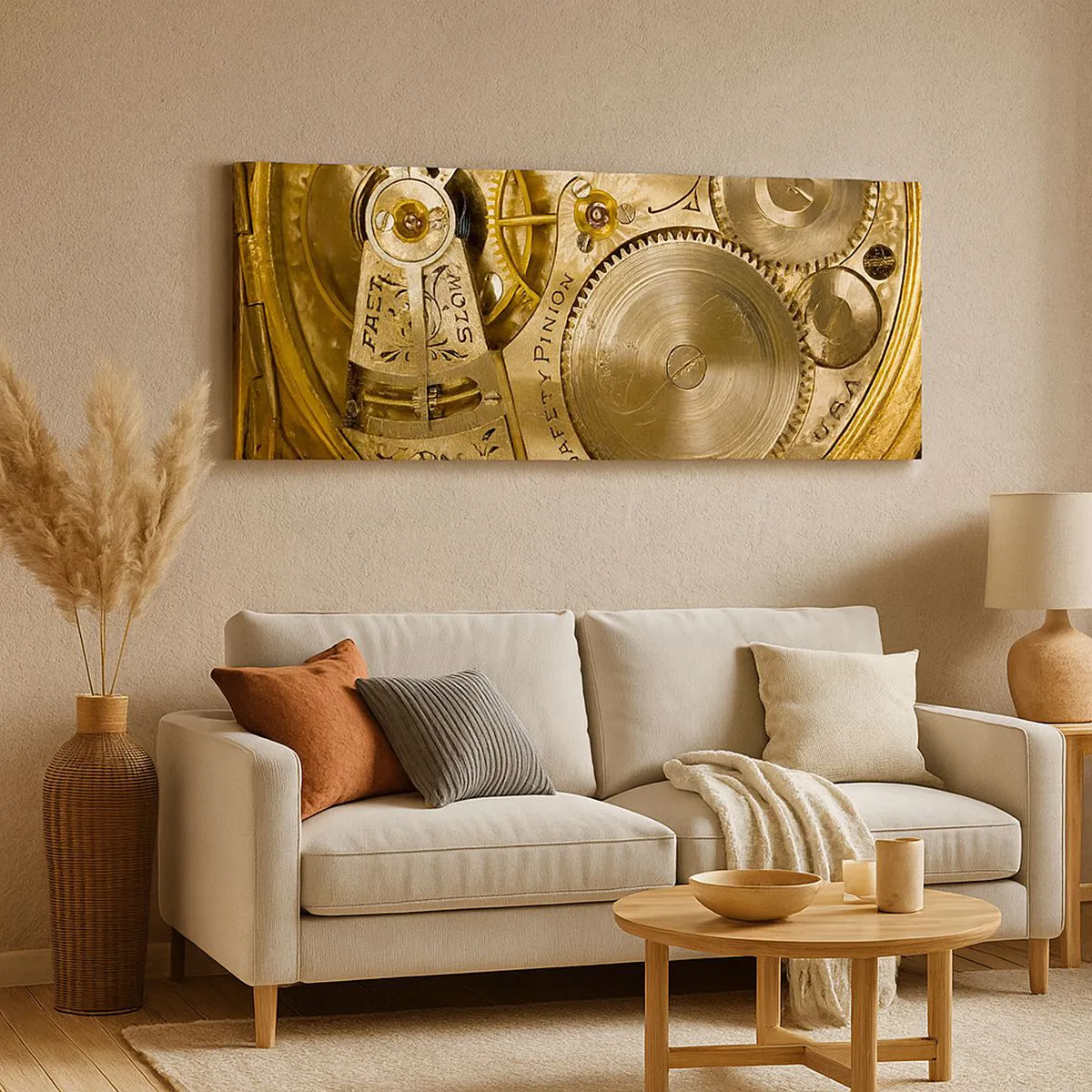 Bild auf Leinwand - Leinwandbild - Geh mit der Zeit - 100x40 cm