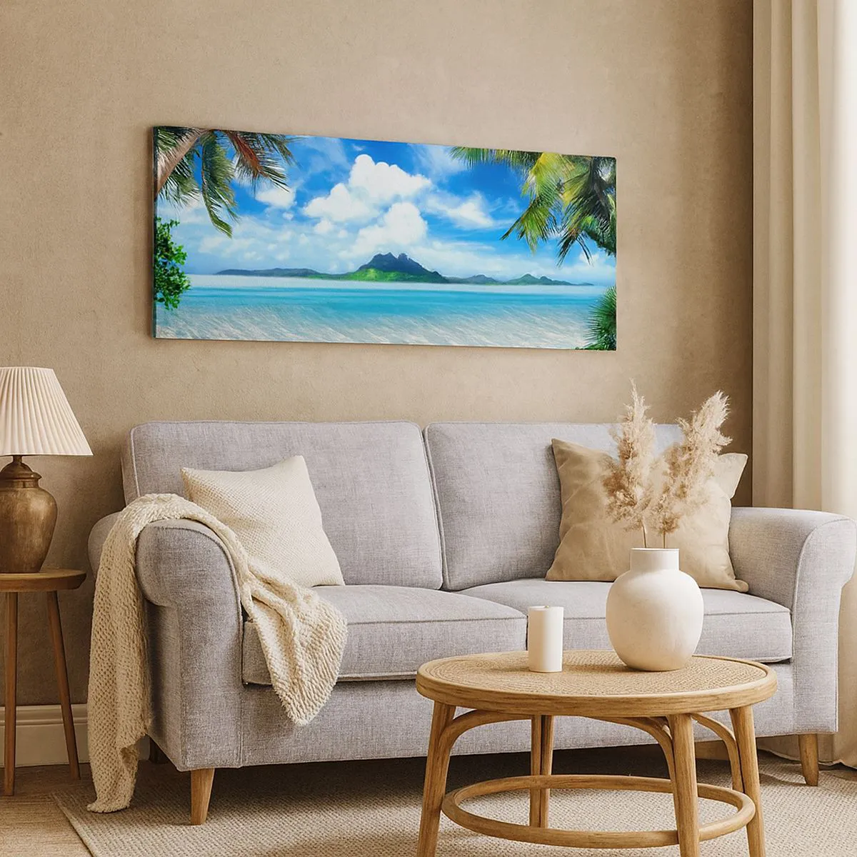 Quadro em tela - O azul dos trópicos - 100x40 cm