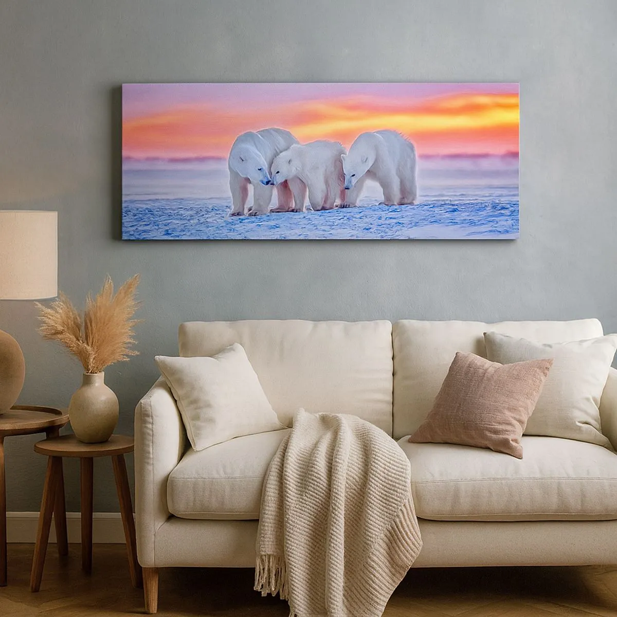 Impression sur toile - Image sur toile - La chaleur familiale suffit - 100x40 cm