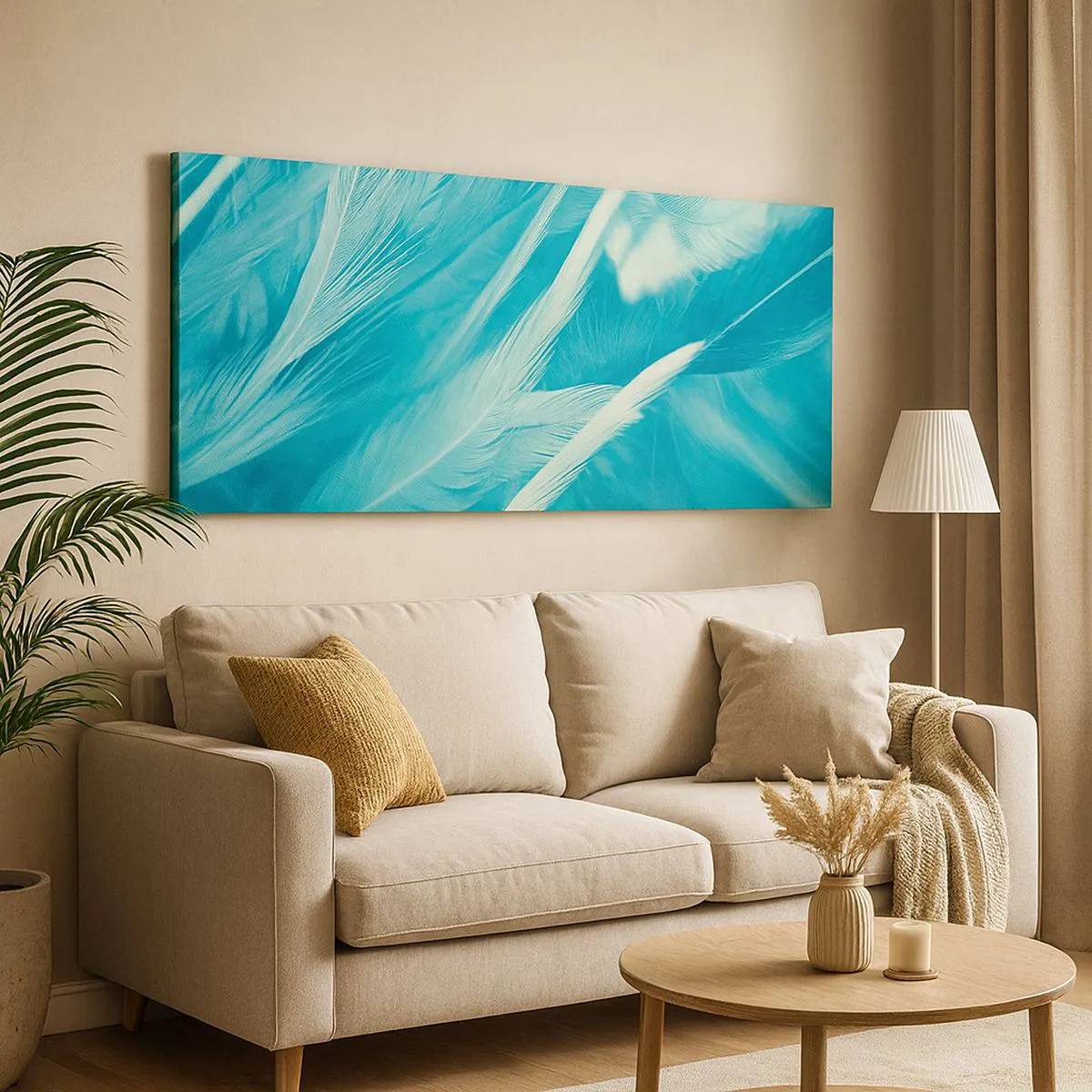 Canvas picture - Drowning in Feathers - 160x50 cm