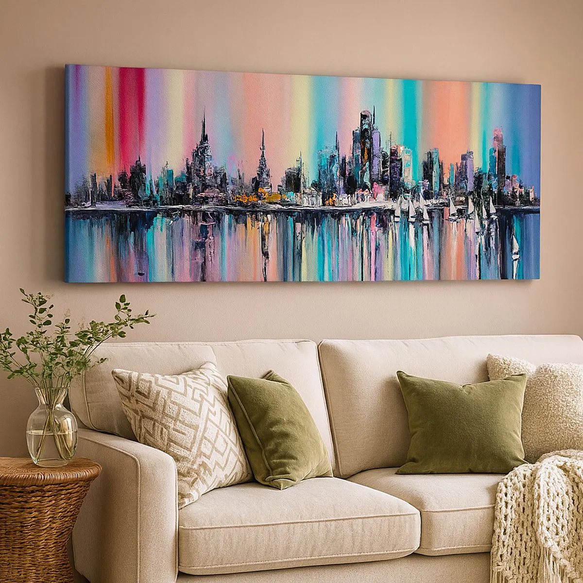 Obraz na płótnie - Spłynąć światłem nocy - 100x40 cm