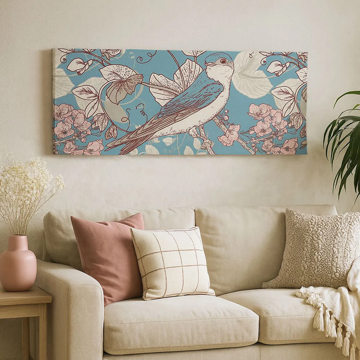 Canvas picture - In the Whitewood Chirps and Silvery - 160x50 cm