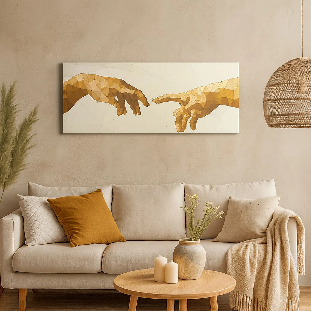 Tablou pe pânză - Geometrie divină - 90x30 cm