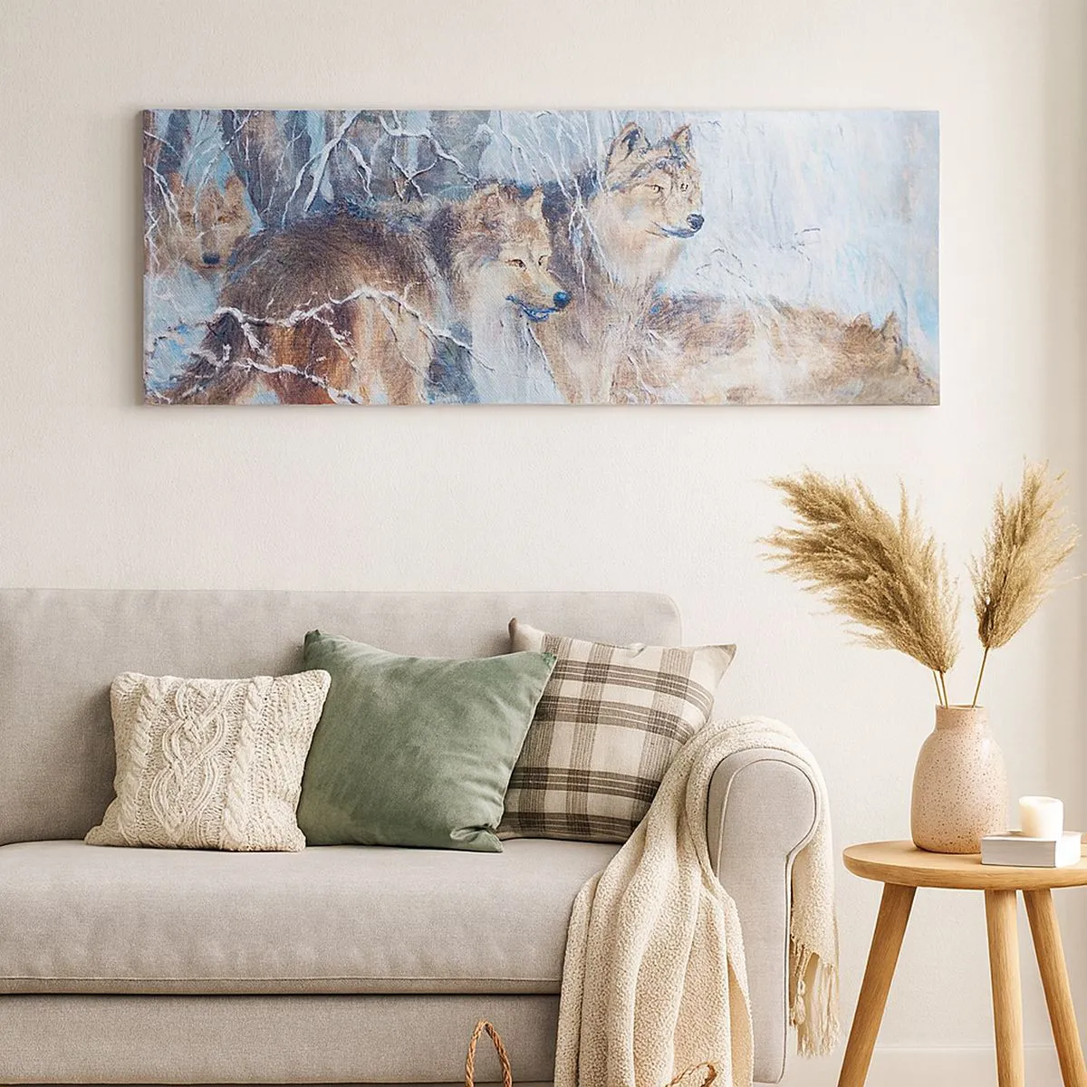 Lærredstryk - Billede på lærred - OBS! På vej... - 90x30 cm