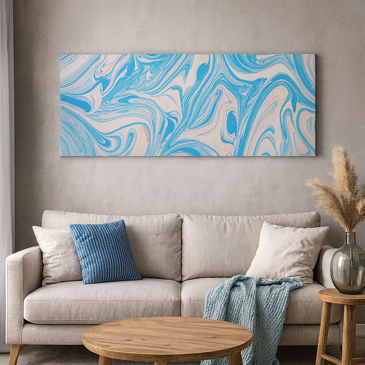 Canvas picture - Floodplain in Turquoise - 90x30 cm