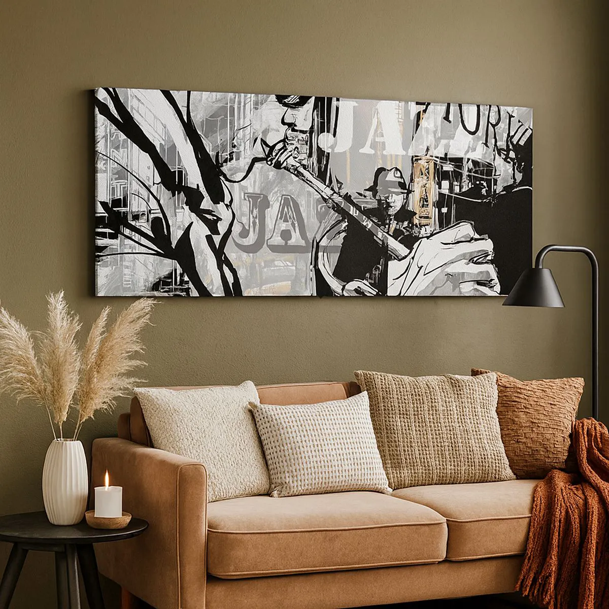 Lærredstryk - Billede på lærred - Til New Yorks rytme - 100x40 cm