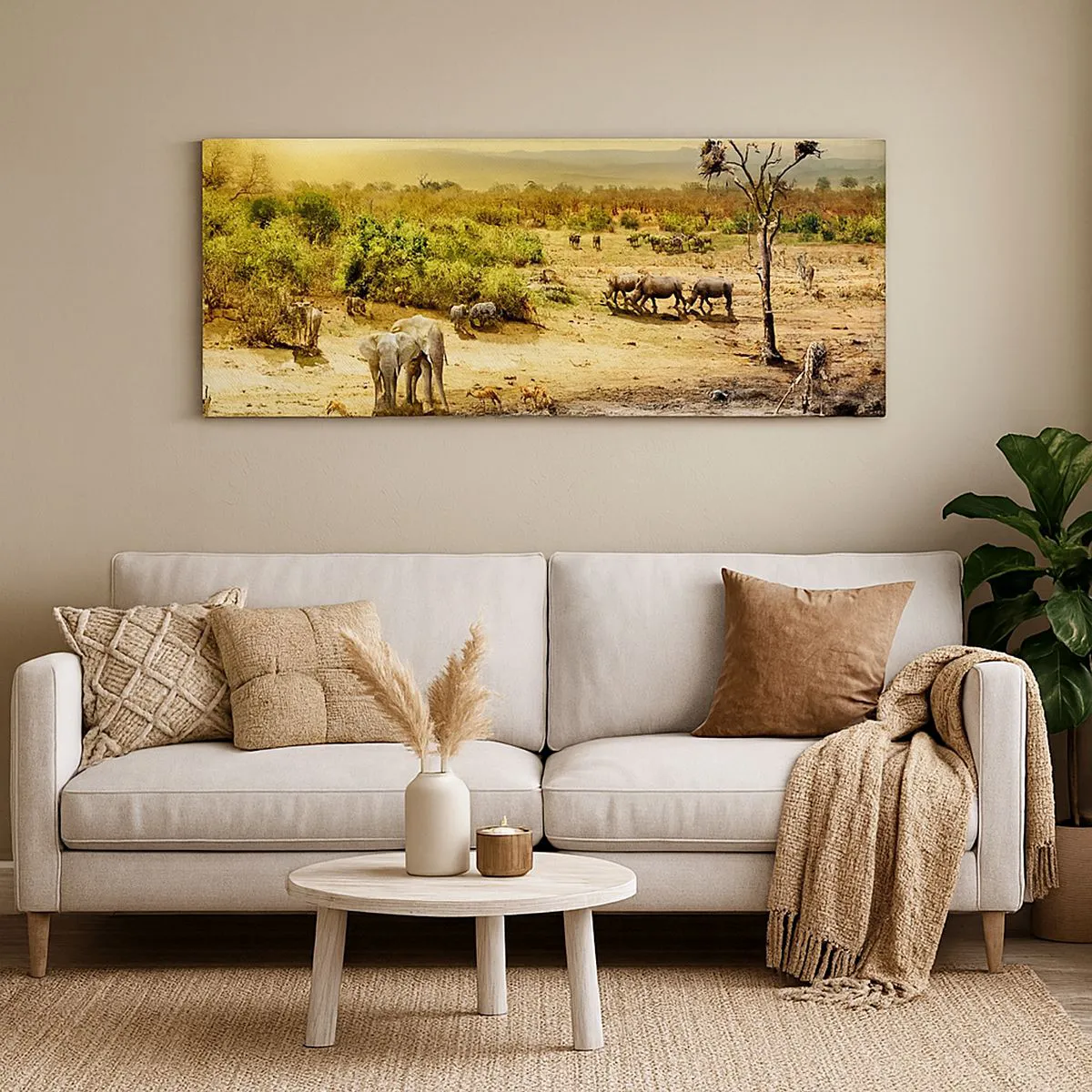 Quadro em tela - Um rio corria no Éden... - 100x40 cm