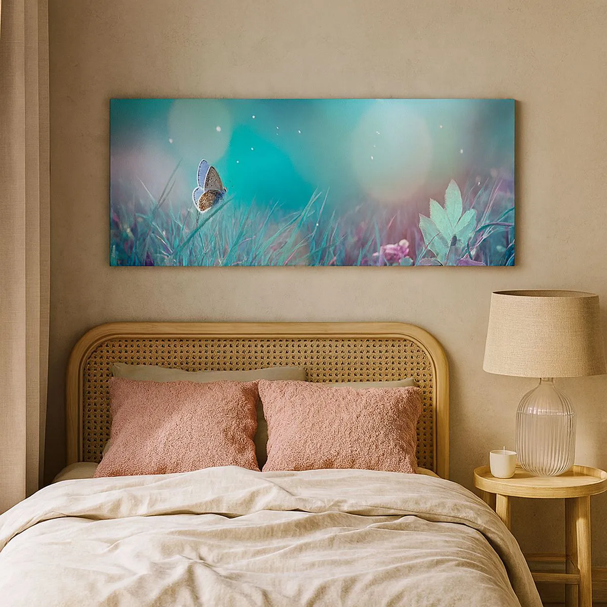 Canvastavla - Bild på duk - Ängens hemliga liv - 100x40 cm