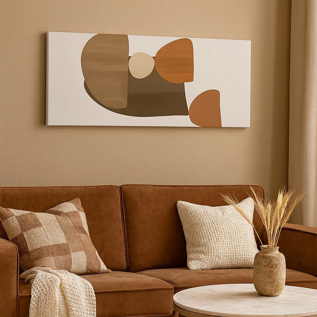 Obraz na plátne - Bronzová kompozícia - 100x40 cm