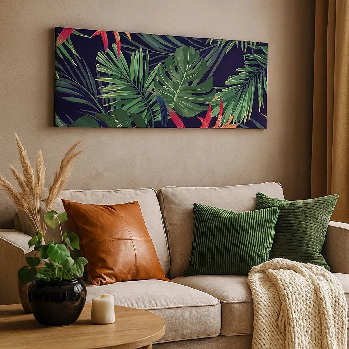 Canvas picture - Burn in Green - 100x40 cm