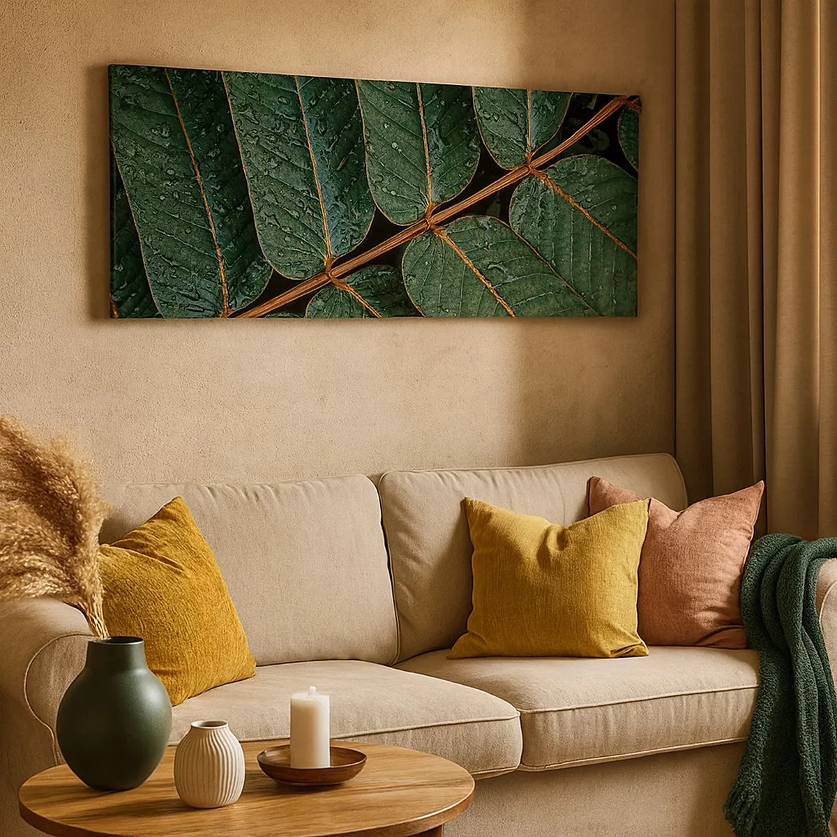 Cuadro sobre lienzo - Impresión de Imagen - En un ritmo verde - 100x40 cm