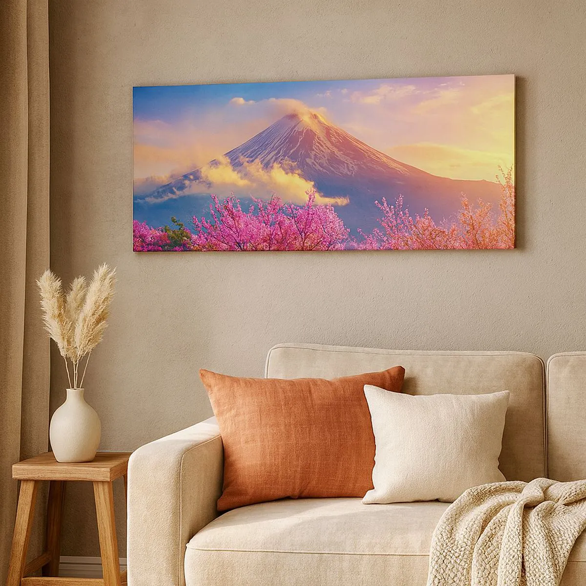 Impression sur toile - Image sur toile - Une forêt brumeuse se reflétant dans un lac calme - 140x50cm - Reflet dans le brouillard - Décoration murale moderne pour le salon et la chambre ARTTOR