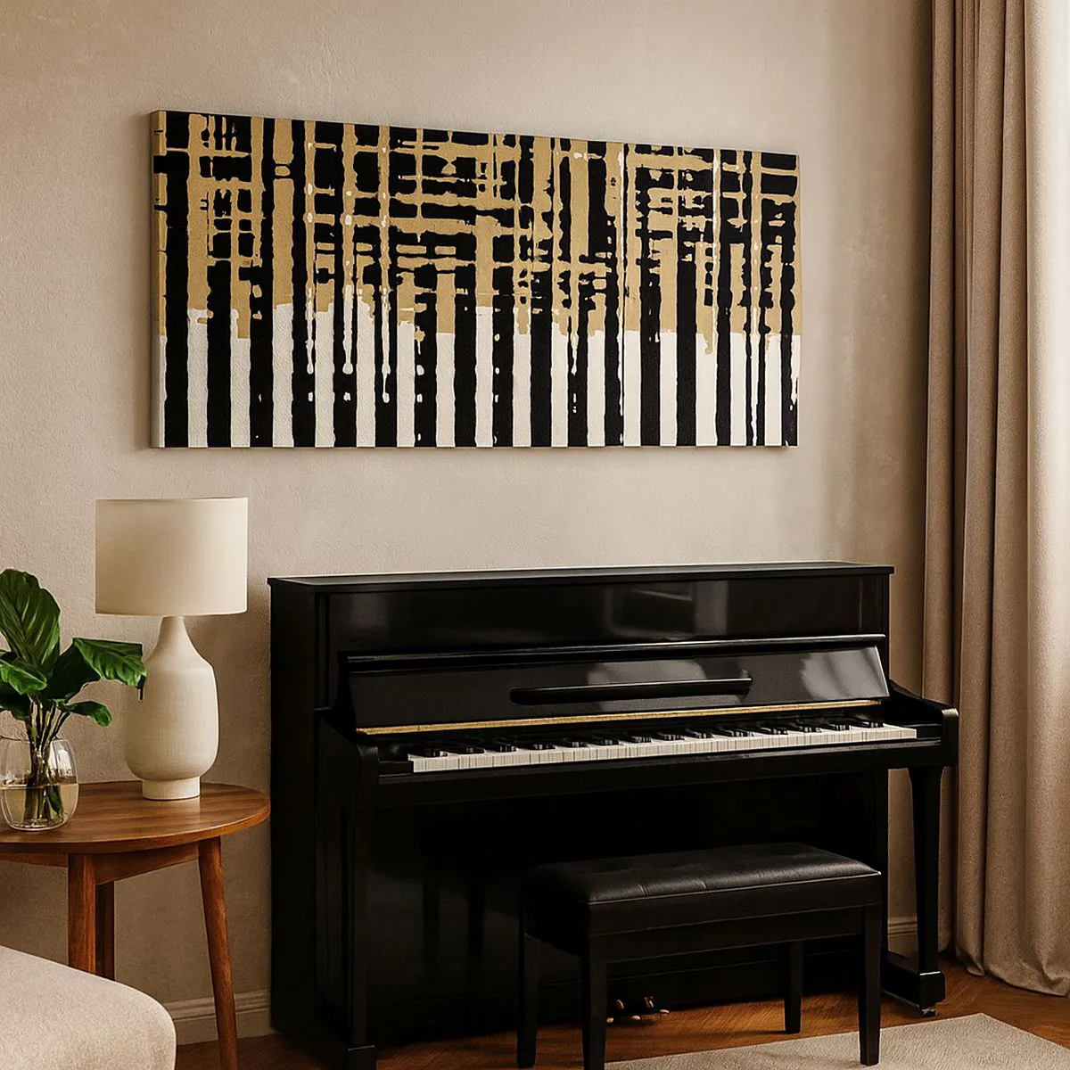 Quadro em tela - Abstração arquitetónica - 100x40 cm