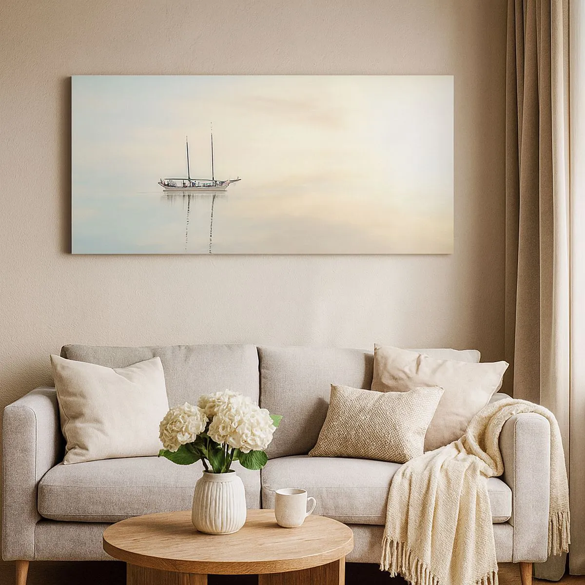 Quadro em tela - Num mar de silêncio - 100x40 cm