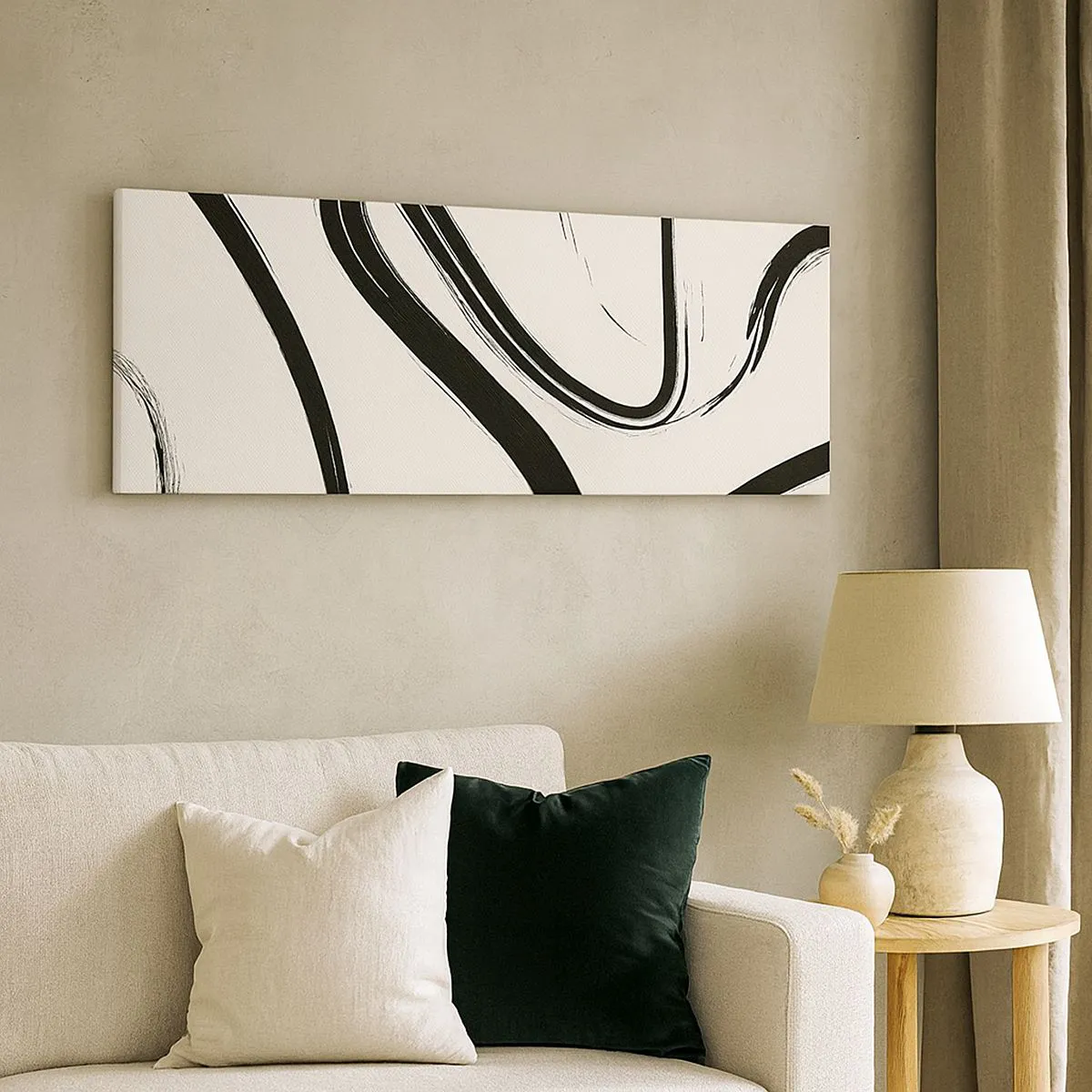 Vászonkép - Fekete-fehér rajongás - 160x50 cm