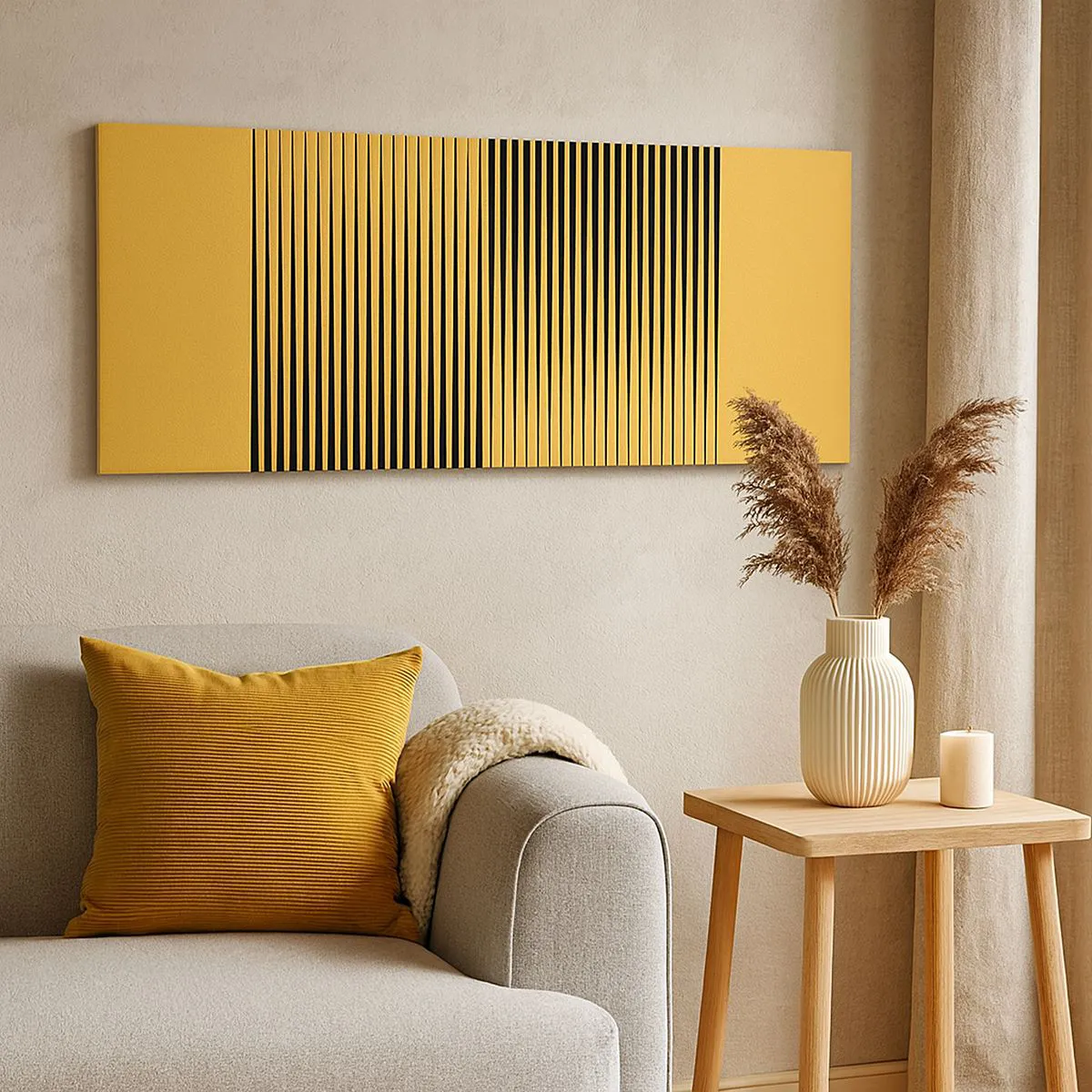 Canvastavla - Bild på duk - Motsatsernas kvadrat - 160x50 cm