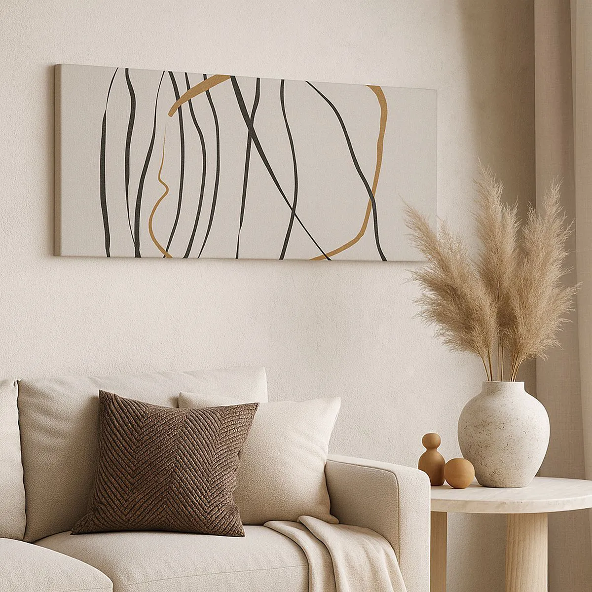 Lærredstryk - Billede på lærred - Komposition - dans i besiddelse - 120x50 cm