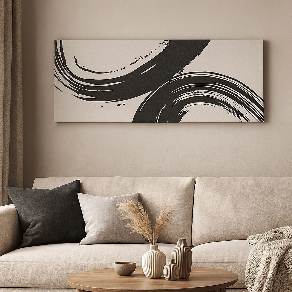 Canvas picture - With Big Circural Strokes - 90x30 cm