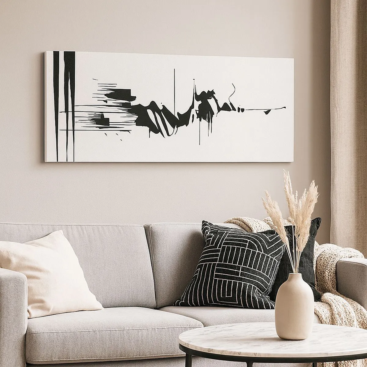 Obraz na plátně - Spěšná abstrakce - 100x40 cm